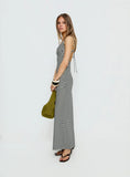 Lesondo V Neck Maxi Dress Black White Stripe