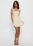 Xanthus Mini Dress Yellow Floral