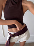 Wrylie Faux Suede Belt Plum