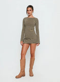 Bryanna Long Sleeve Mini Dress Yellow Navy