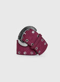Captain Faux Suede Belt Red Silver