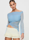 Telescopic Off Shoulder Top Blue
