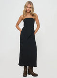 Birdie Asymmetric Linen Blend Top Black