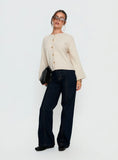 Shinead Cuffed Knit Cardigan White