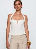 Isabetta Halter Top White