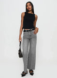 Henesey High Rise Straight Leg Jeans Washed Grey