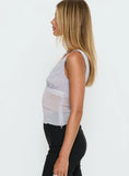 No Place Like Home Lace Trim V Neck Top Lilac