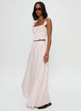 Valerio Maxi Skirt White Red