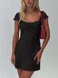 Lucienna Polka Dot Mini Dress Black White