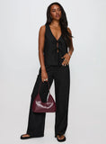 Elegance Tie Front Set Black