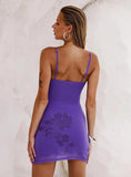 Harlequin Mini Dress Purple