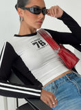 Letina Long Sleeve Top Black White