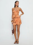 What A Coincidence Beaded Mini Skirt Orange