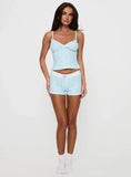 Lullabies Pointelle Sleep Shorts Blue