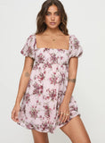 Lets Dance Mini Dress Cream Floral