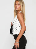 Alter Of Love Halter Top White Polka Dot
