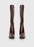Alexx Knee High Boots Burgundy