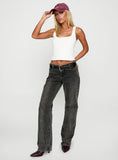 Better Half Low Rise Straight Leg Jeans Charcoal