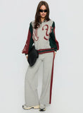 Brandyce Graphic Knit Jacket Grey Red