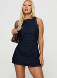 Ainsleigh Shift Denim Playsuit Dark Wash Petite