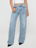 Anelli Low Rise Straight Leg Jeans Light Blue Wash