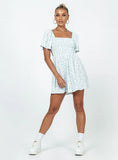 Summer Nights Mini Dress Blue Floral