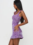 Miss Me Sequin Mini Dress Purple