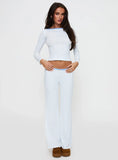 Whimsie Long Sleeve Sleep Top Blue White