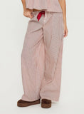 Chill Club Sleep Relaxed Pants Red White Stripe