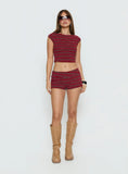 Veyona Cap Sleeve Top Red Stripe