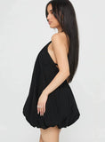 Friandise Bubble Hem Mini Dress Black