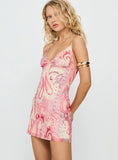 Taisie V neck Mini Dress Paisley Multi