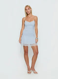 Enora Lace Mini Dress Blue White