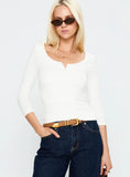 Desirae 3 4 Sleeve Top White