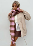 Piero Check Scarf Pink Brown