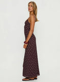 Glass Half Full Mesh Maxi Dress Plum Pink Polka Dot