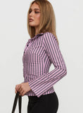 You Hear Me Long Sleeve Top Pink Stripe