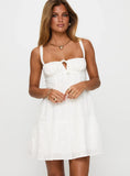 Anabelita Broderie Mini Dress White