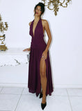 Paolio Halter Maxi Dress Plum