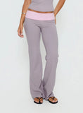 Kobee Jersey Flare Pants Slate Dusty Pink