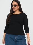 Elaia 3 4 Sleeve Top Black Curve