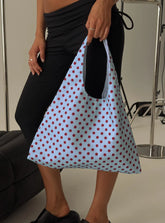 Mayda Tote Bag Red Blue Polka