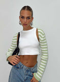 Aytan Bolero Sweater Green White