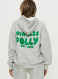 Princess Polly Hooded Sweatshirt Bubble Text Grey Marle Green