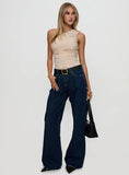 Heston Asymmetrical Ruched Bodysuit Beige