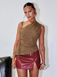De Tigre Belted Mini Skirt Red