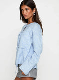 Frosty Knit Cardigan Blue