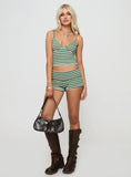 Miztaray Shorts Green Cream Stripe