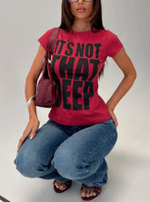 Its Not That Deep Graphic Baby Tee Red