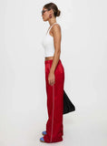 Travalta Satin Track Pant Red